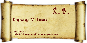 Kapusy Vilmos névjegykártya