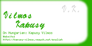 vilmos kapusy business card